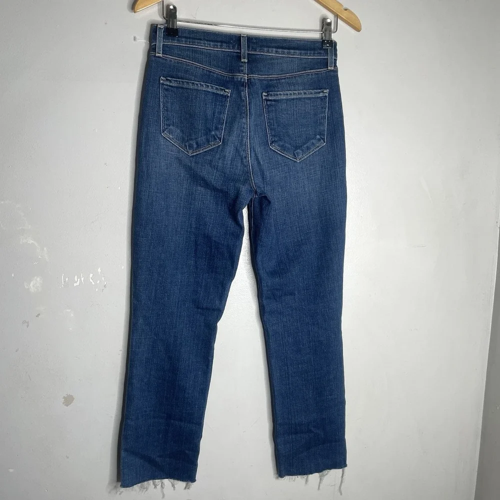 L'Agence Sada Jeans 27 Mid Rise Slim Fit Cropped Raw Hem Womens